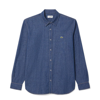 Lacoste Regular Fit Lightweight Denim Shirt Blue - Parasol Store