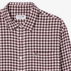 Lacoste Regular Fit Plaid Flannel Shirt Beige / Brown