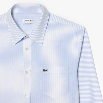 Lacoste Regular Fit Striped Oxford Shirt Blue / White - Parasol Store