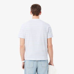 Lacoste Stripe S/S Tee Phoenix Blue / Flour