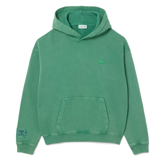 Lacoste Washed Effect Hoodie Pine Green - Parasol Store