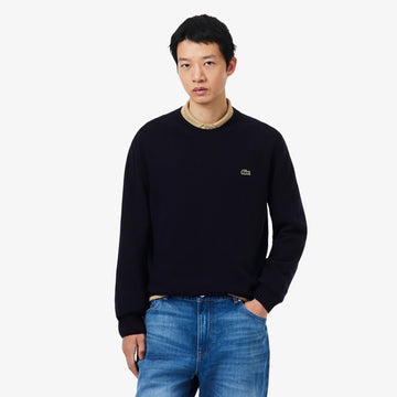 Lacoste Wool Crew Neck Sweater Midnight Blue
