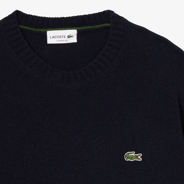 Lacoste Wool Crew Neck Sweater Midnight Blue
