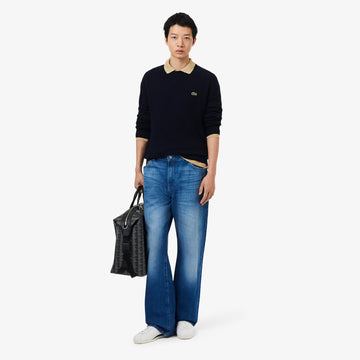 Lacoste Wool Crew Neck Sweater Midnight Blue