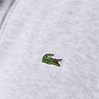 Lacoste Zip-Up High Neck Interlock Sweatshirt Light Heathered Grey - Parasol Store