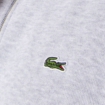 Lacoste Zip-Up High Neck Interlock Sweatshirt Light Heathered Grey - Parasol Store