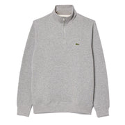 Lacoste Zip-Up High Neck Interlock Sweatshirt Light Heathered Grey - Parasol Store