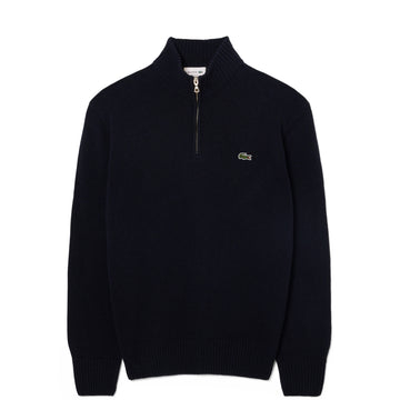 Lacoste Zipped High Neck Wool Sweater Midnight Blue