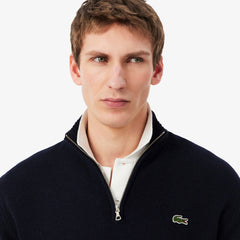 Lacoste Zipped High Neck Wool Sweater Midnight Blue