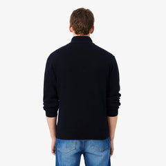 Lacoste Zipped High Neck Wool Sweater Midnight Blue