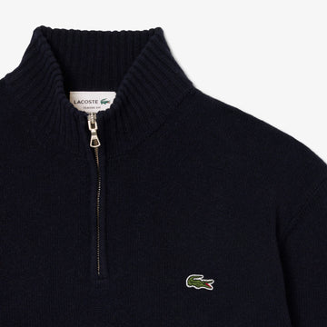 Lacoste Zipped High Neck Wool Sweater Midnight Blue