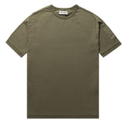 Left Hand Contrast Panel Tee Olive - Parasol Store