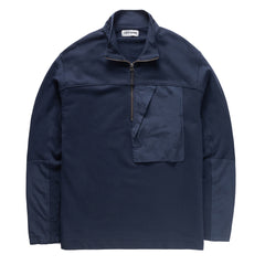 Left Hand Half Zip Sweat Navy - Parasol Store