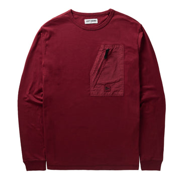 Left Hand L/S Pocket Tee Burgundy - Parasol Store