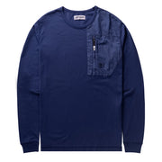 Left Hand L/S Patch Pocket Tee Navy - Parasol Store