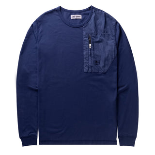 Left Hand L/S Patch Pocket Tee Navy - Parasol Store