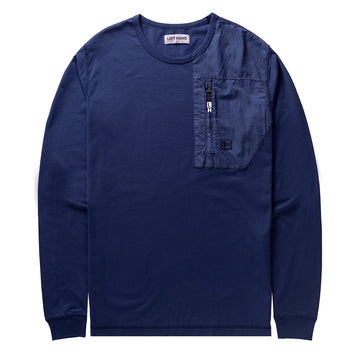 Left Hand L/S Patch Pocket Tee Navy - Parasol Store