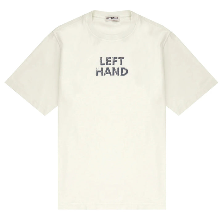 ​Left Hand Distressed Graphic Tee  Off White