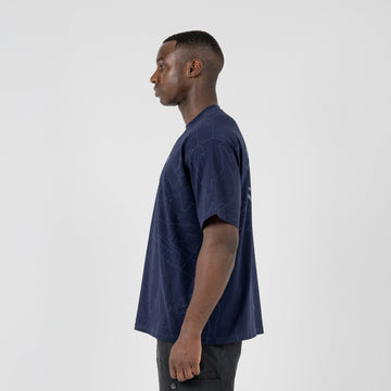 ST95 Lugano Map SS T-Shirt Navy - Parasol Store