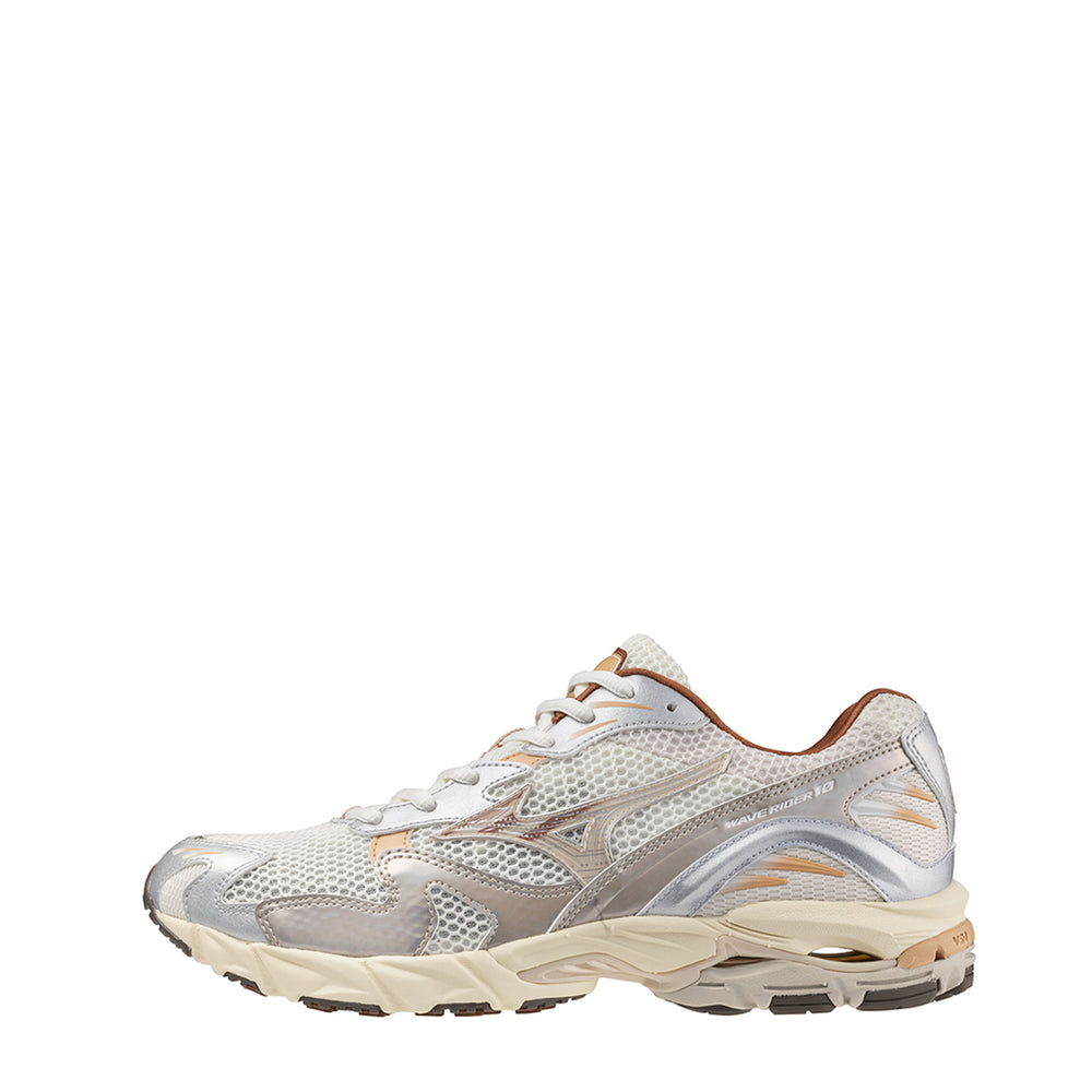 Mizuno Womens Wave Rider 10 Trainer Shifting Sand / Shifting Sand / Snow - Parasol Store