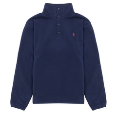 Polo Ralph Lauren Mockneck Pullover Fleece Newport Navy - Parasol Store