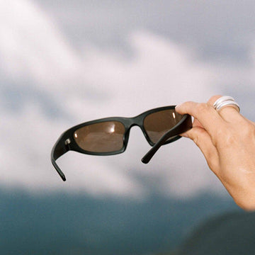 Monokel Eyewear Crow Sunglasses Matt Black / Brown Polarised Lens
