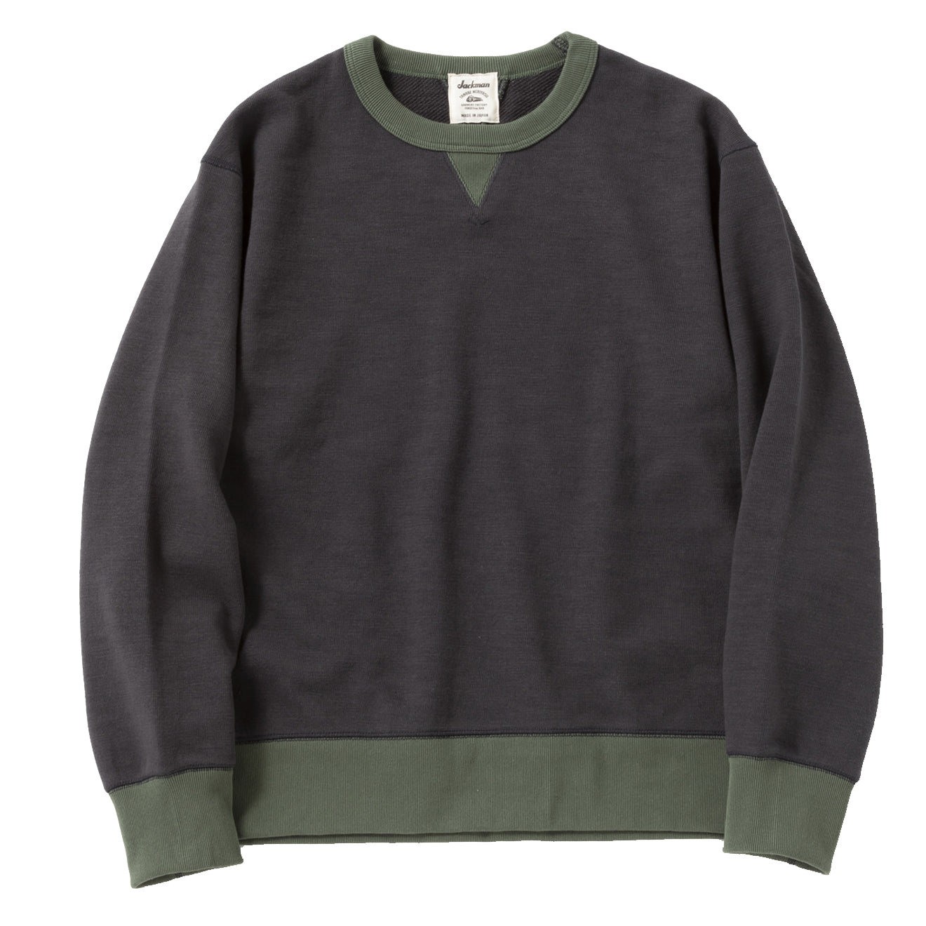 Jackman GG Sweat Crewneck Ink Black / Green - Parasol Store