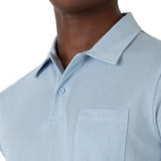 Sunspel Riviera Polo Shirt Blue Mist - Parasol Store
