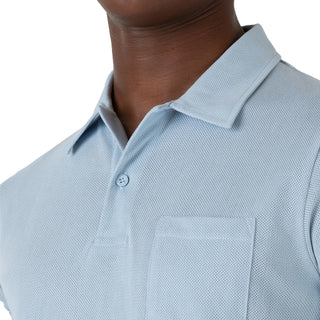 Sunspel Riviera Polo Shirt Blue Mist - Parasol Store