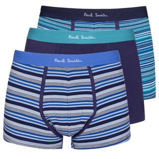 Paul Smith Cotton-Blend Mixed Boxer Briefs Three Pack Navy Stripe - Parasol Store