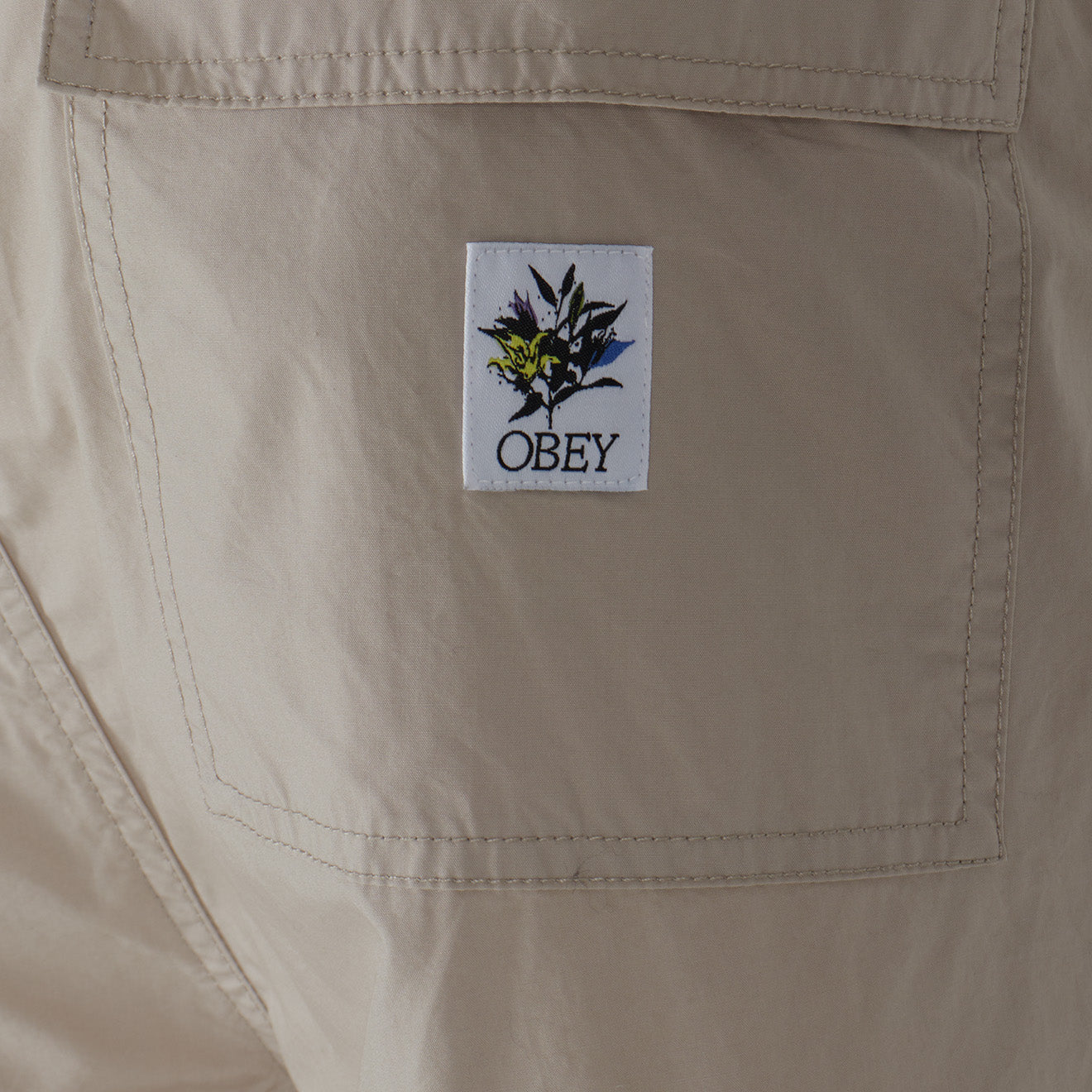 Obey Womens Mina Parachute Pant Silver Grey Obey