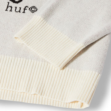 Huf Womens Bad News Crewneck Sweater Bone Huf