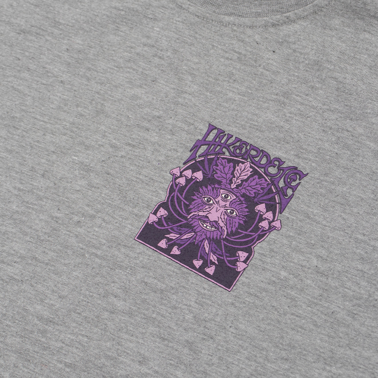 Hikerdelic Green Man SS T-Shirt - Grey Marl - Parasol Store