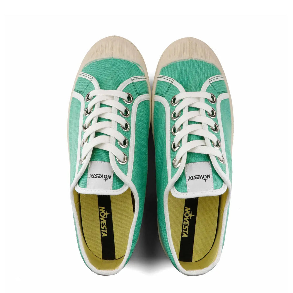 Novesta Womens Star Master Trainer Contrast Piping 50 Green 10 White / 106 Ecru Novesta