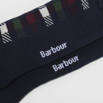 Barbour Barney Boot Sock Navy / Red Green Mix