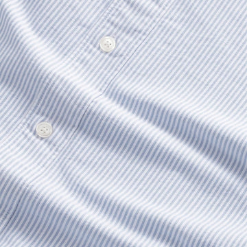 NN07 Colby BD Logo Regular Fit Oxford Shirt Blue Stripe - Parasol Store