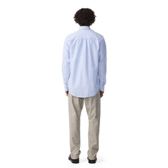 NN07 Colby BD Logo Regular Fit Oxford Shirt Blue Stripe - Parasol Store