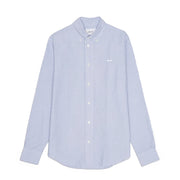 NN07 Colby BD Logo Regular Fit Oxford Shirt Blue Stripe