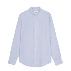 NN07 Colby BD Logo Regular Fit Oxford Shirt Blue Stripe - Parasol Store