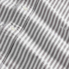 NN07 Colby BD Logo Regular Fit Oxford Shirt Brown Stripe - Parasol Store
