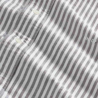 NN07 Colby BD Logo Regular Fit Oxford Shirt Brown Stripe