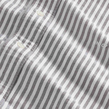 NN07 Colby BD Logo Regular Fit Oxford Shirt Brown Stripe - Parasol Store