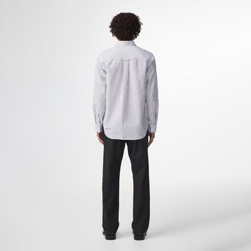 NN07 Colby BD Logo Regular Fit Oxford Shirt Brown Stripe - Parasol Store