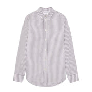 NN07 Colby BD Logo Regular Fit Oxford Shirt Brown Stripe