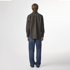 NN07 Colby BD Logo Regular Fit Oxford Shirt Dark Army - Parasol Store