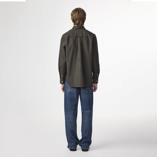 NN07 Colby BD Logo Regular Fit Oxford Shirt Dark Army