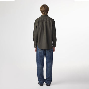 NN07 Colby BD Logo Regular Fit Oxford Shirt Dark Army - Parasol Store