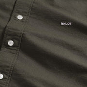 NN07 Colby BD Logo Regular Fit Oxford Shirt Dark Army