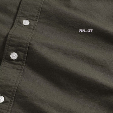 NN07 Colby BD Logo Regular Fit Oxford Shirt Dark Army - Parasol Store