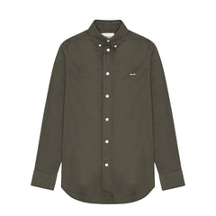NN07 Colby BD Logo Regular Fit Oxford Shirt Dark Army - Parasol Store